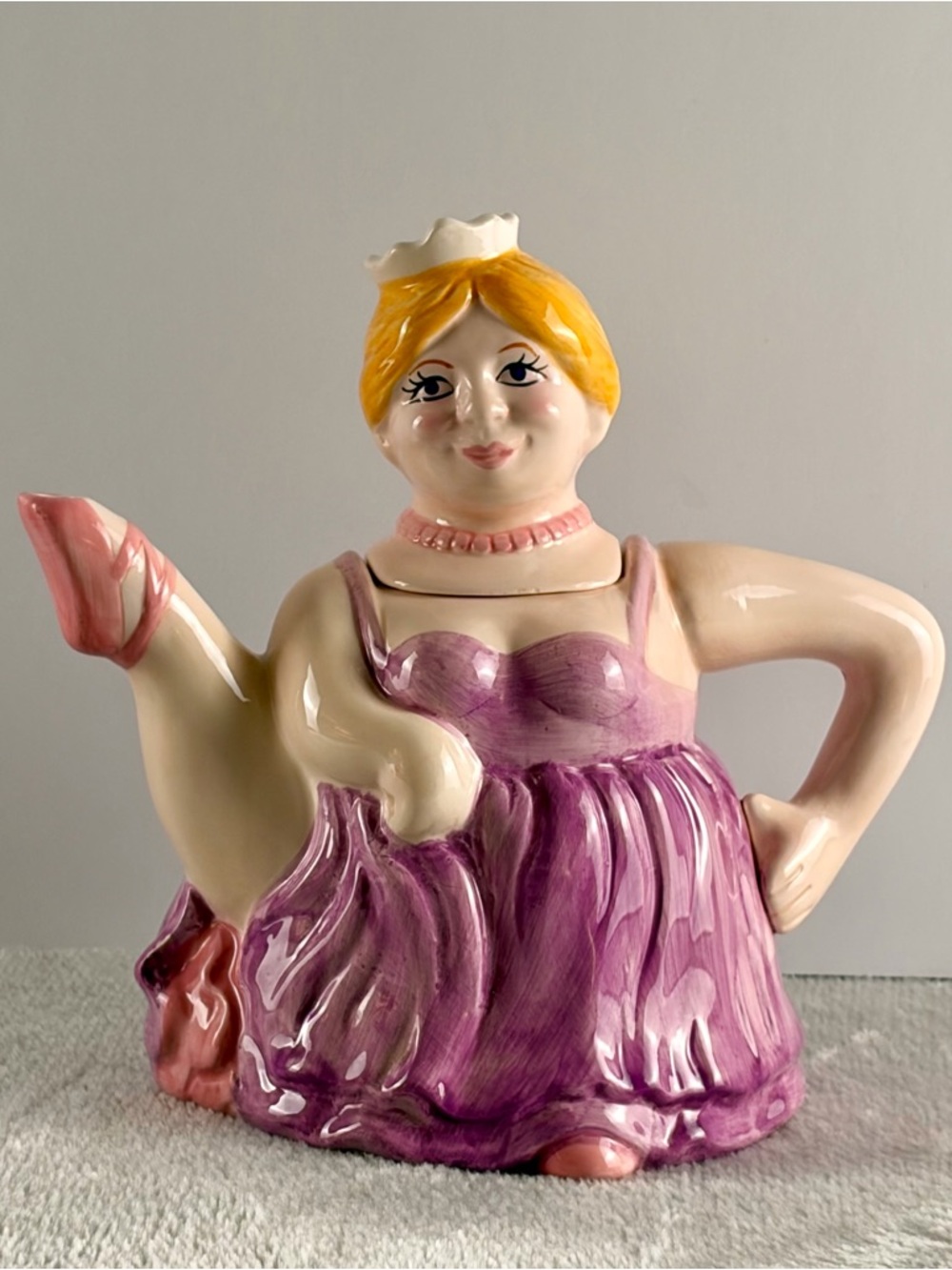 Vintage 1980s Whimsical Novelty Ballerina Teapot Ready for a Spring Tea Party